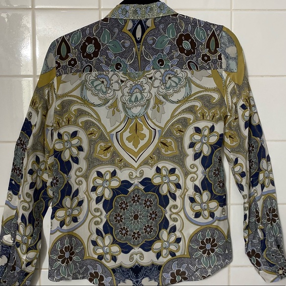 NWOT Mossimo Dutti Paisley Ling Sleeve Bottom Up Shirt Size 2 - Picture 5 of 14